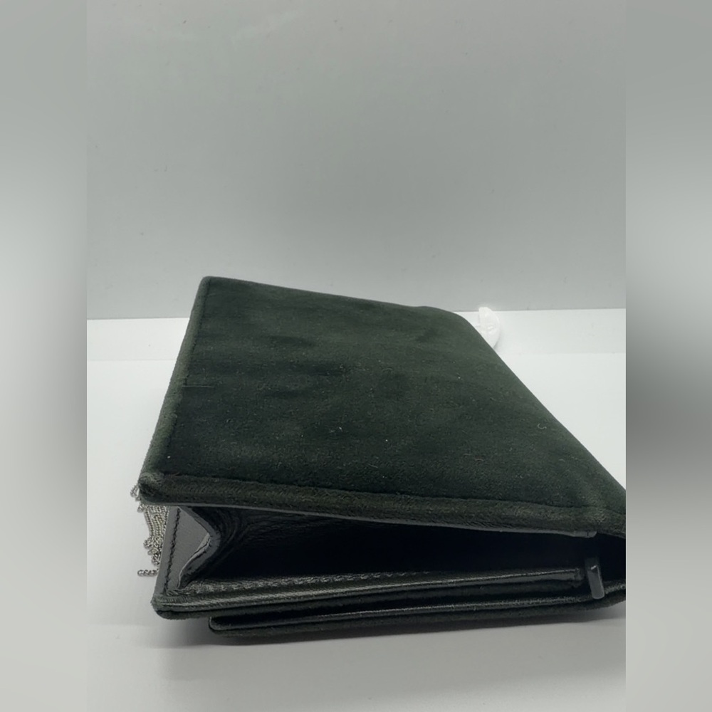 Yves Saint Laurent Dark Green Crystal Monogram Kate Tassel Clutch - Picture 7 of 7